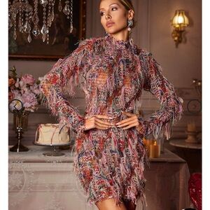 Mew Mews Archki Multicolor Fringe Dress NWT Large